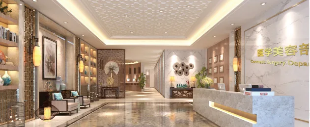 Design rendering of the BenQ department's reception area, with its name on the wall.